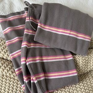 Striped knit two piece sweat set